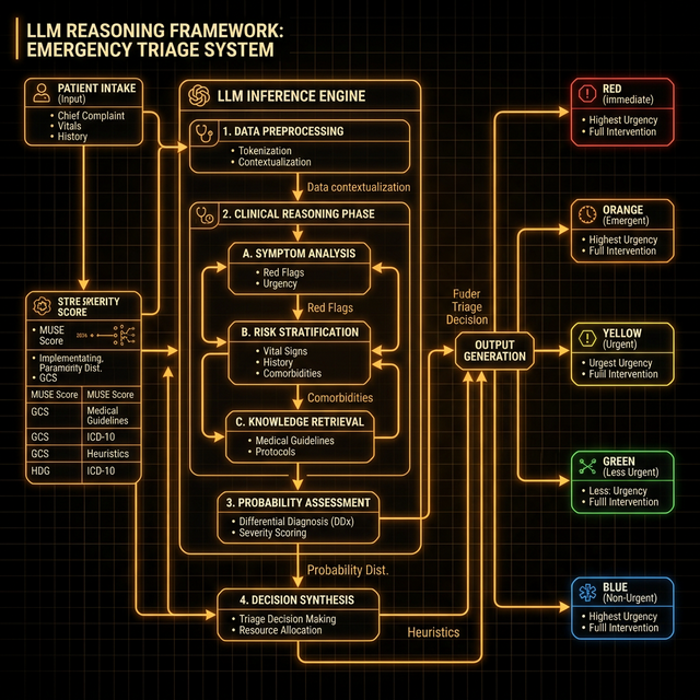 Autonomous dispatch LLM triage reasoning framework diagram